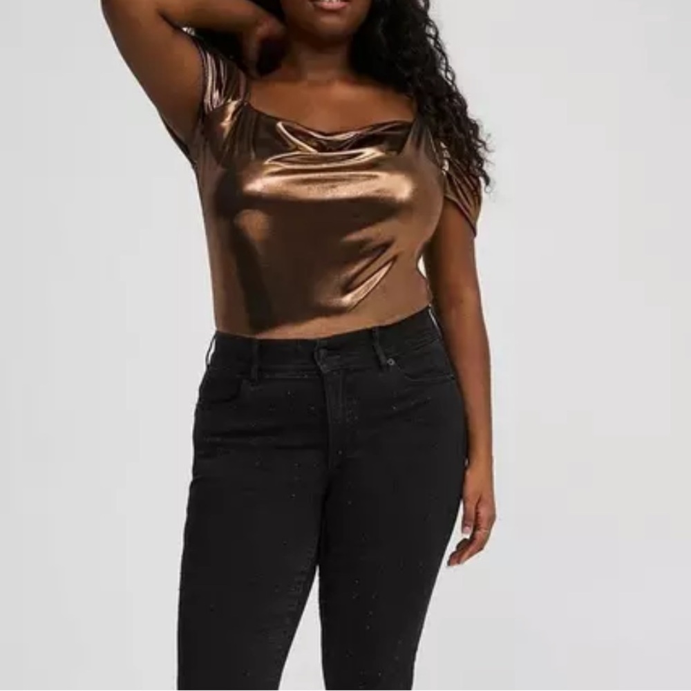 Torrid Metallic Bronze Bodysuit Sz 3x |NWT - Picture 2 of 7